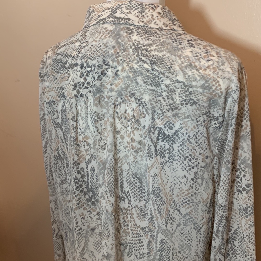 Chico’s Python Print Sheer Button Down Blouse - image 7